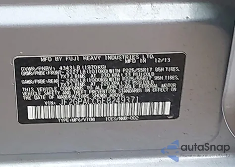 2014 Subaru Xv Crosstrek 2.0I Premium z USA, uszkodzony, nr VIN JF2GPACC6E8249371